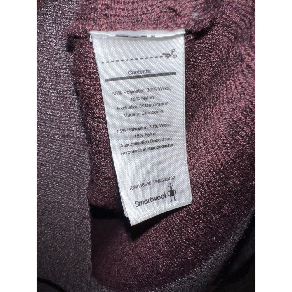 Smartwool Womens XL Wool Blend Knit Hoodie Sweater Plum Mauve SW016490 - Picture 3 of 6